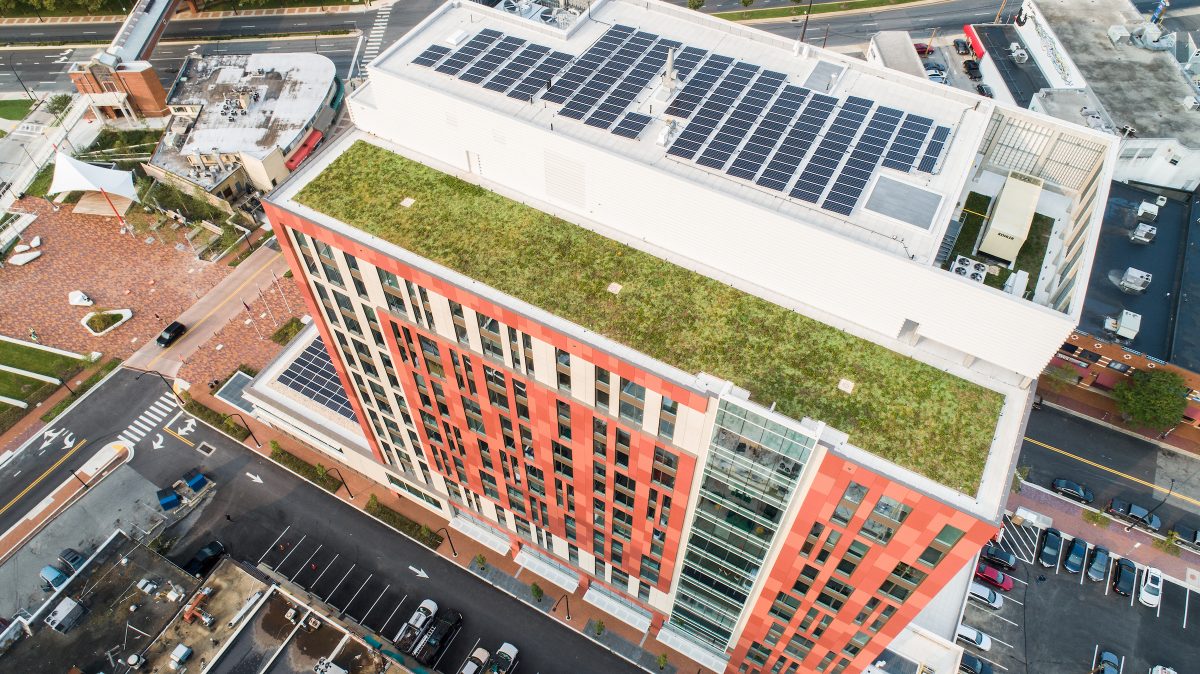 Wheaton Building Rooftop with Solar and HVAC system