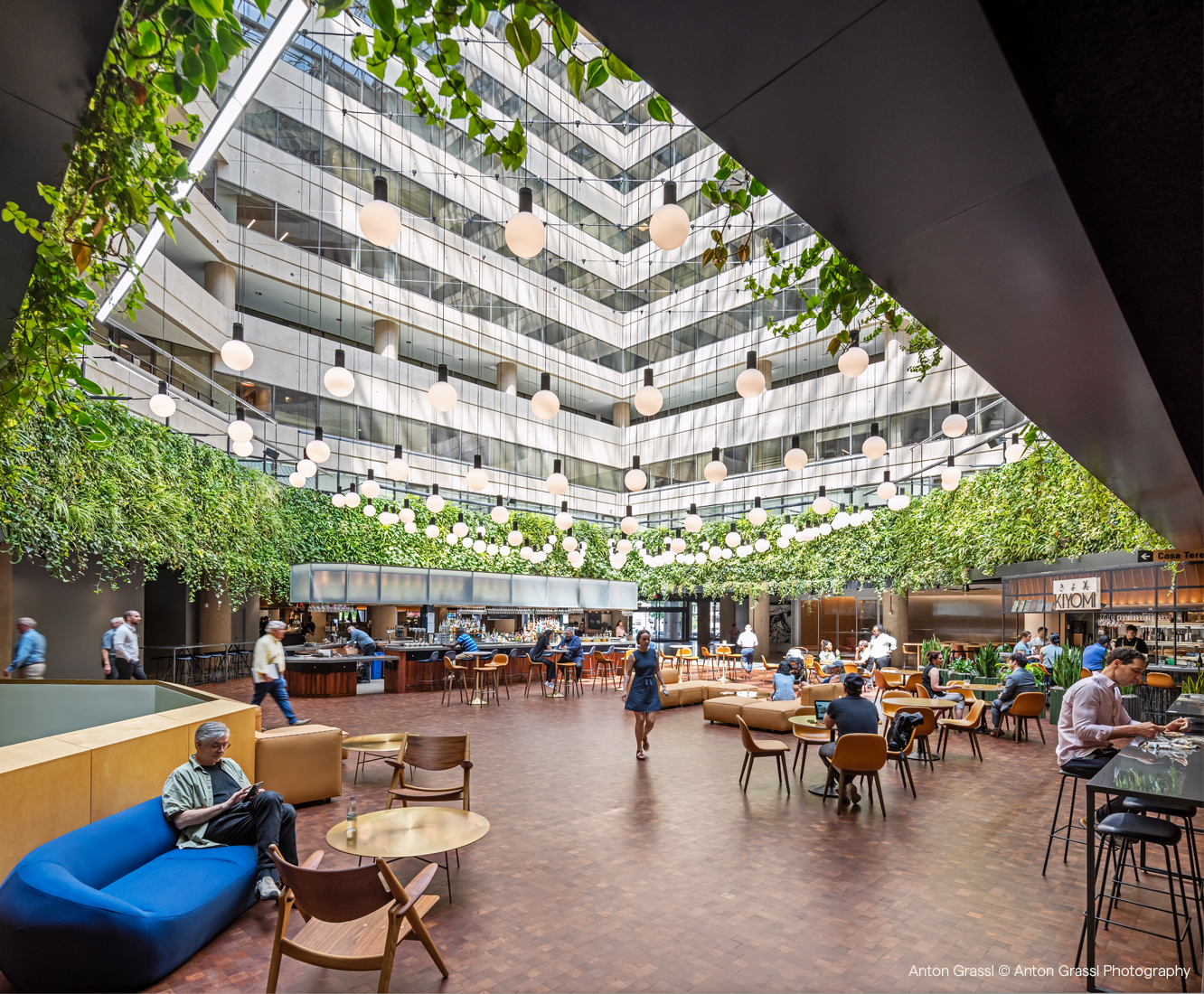 The Square Food Hall Atrium Bar with People