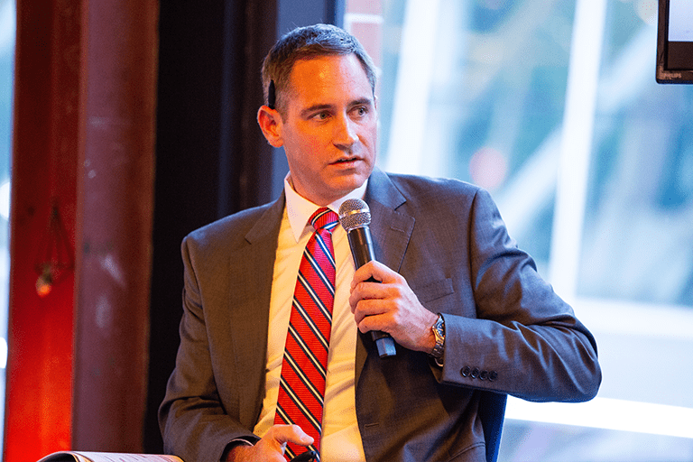 President Patrick Kunze speaking on navigating change