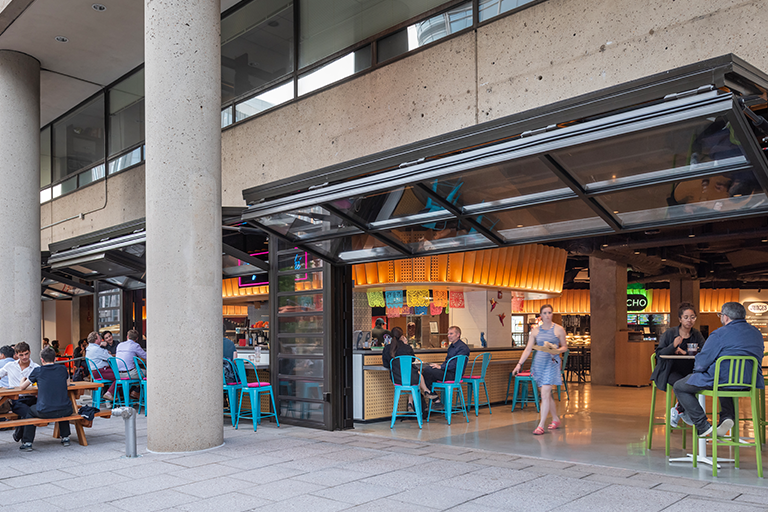 Amenity Space at the Square with Indoor and Outdoor Dining Space